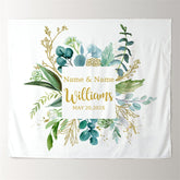 Lofaris Personalized Eucalyptus Wedding Backdrop